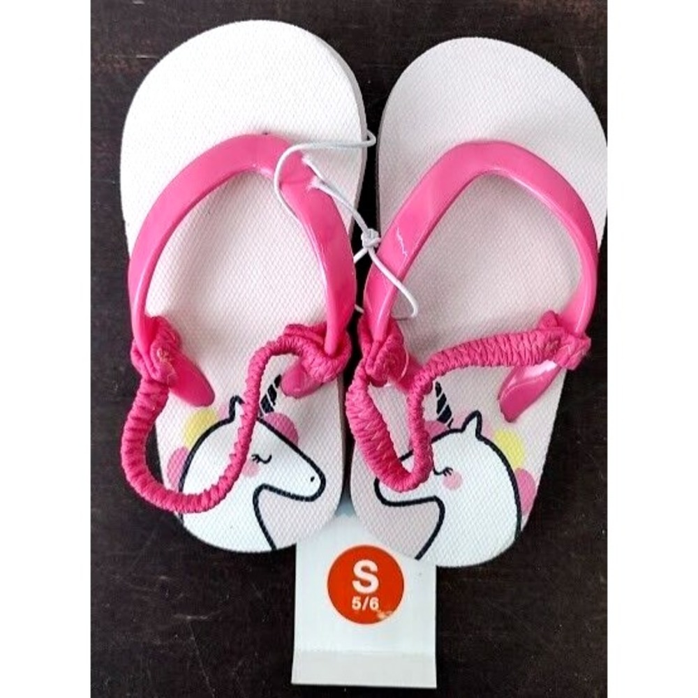 Cat Jack Toddler Kids Unicorn Flip Flops Sandals Pink Size S 5/6‎